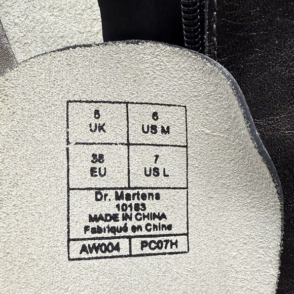 Dr Doc Martens 10183 Combat Boots Womens 7 Silver 14 Eyelet Zip Lace Up Goth - Picture 13 of 15